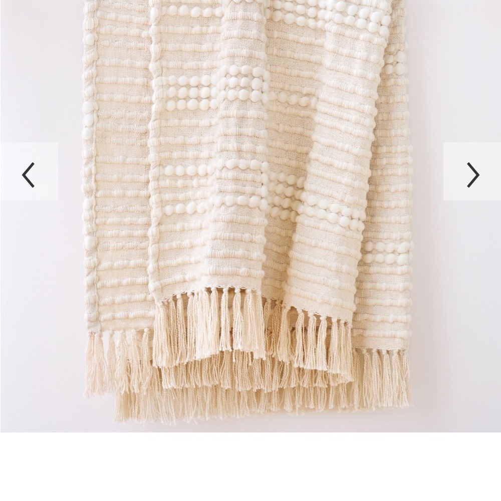 Brand new never opened west elm chunky soft corded throw- cream colored